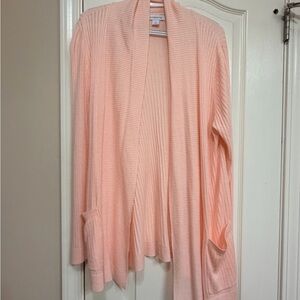 Liz Claiborne Soft Peach Open Cardigan